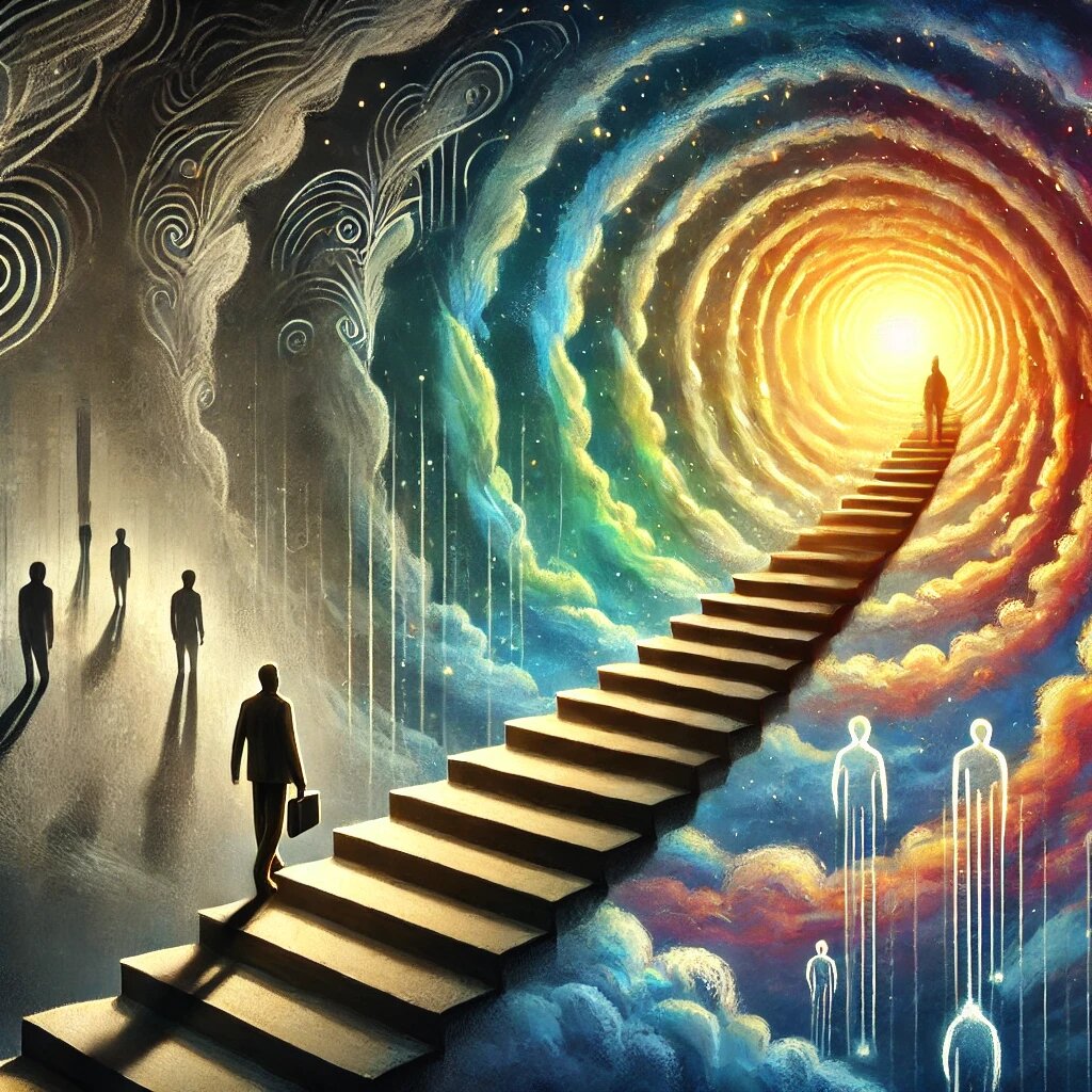 Визуализация процесса выхода из монотонности жизни к ярким возможностям и осознанию своего внутреннего мира