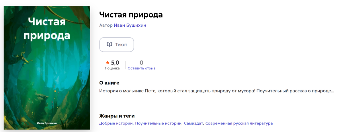 Публикация ученика на Литрес