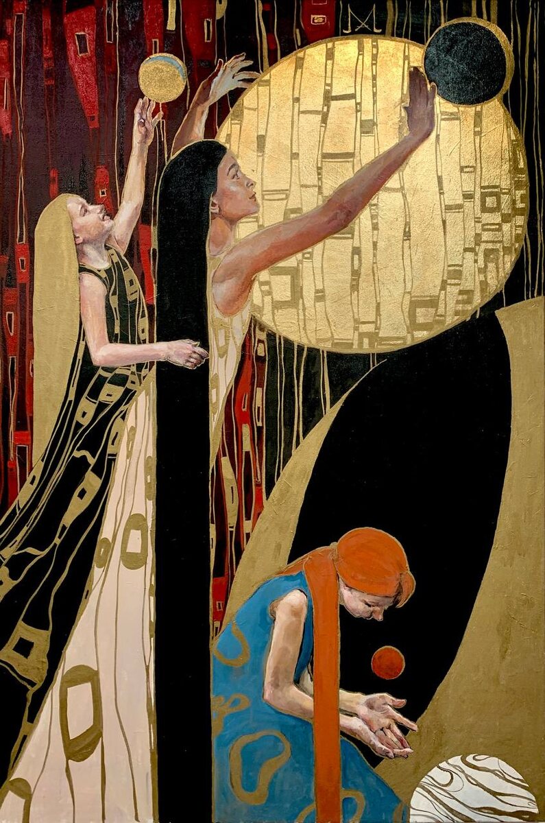                      Артур Мирзоян "Движение планет" I холст, масло I 150x100 см. I 2022 г. 