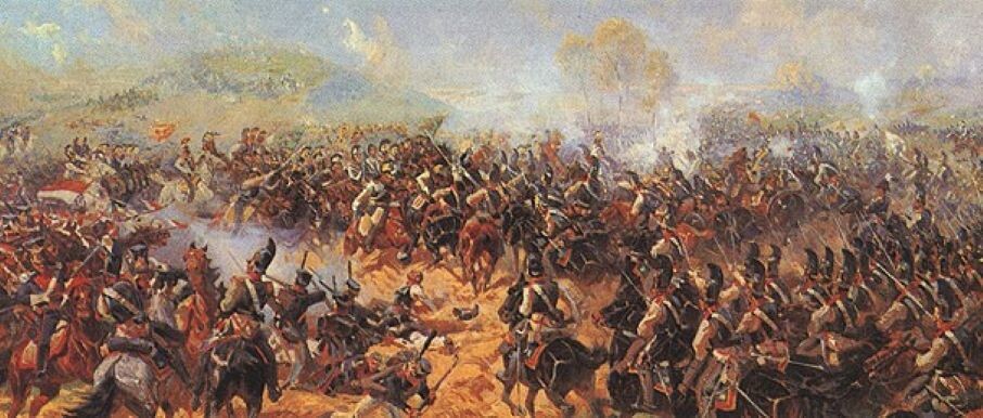Атака на батарею Раевского. Фрагмент панорамы «Бородино». Худ. Ф.А. Рубо