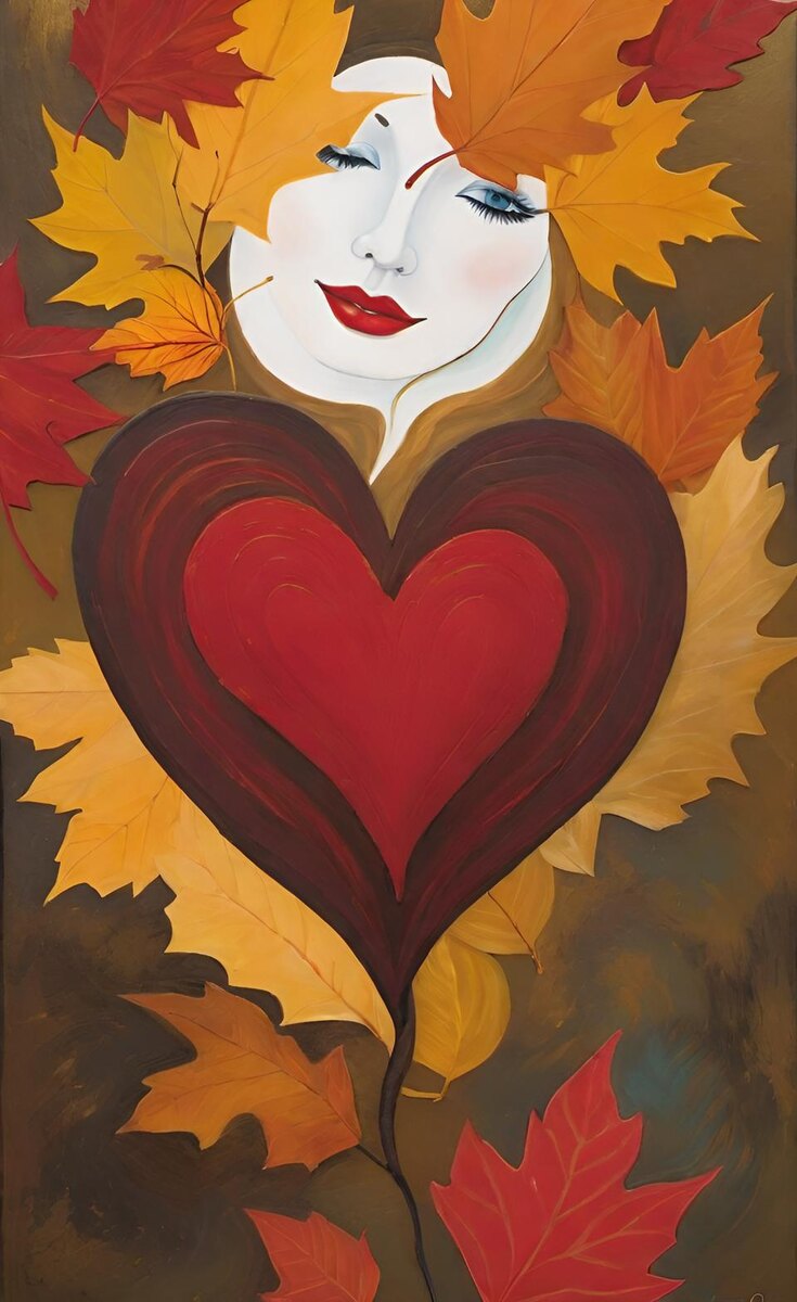 Сердце осени. Иллюстрация создана с помощью нейросети DreamAI.