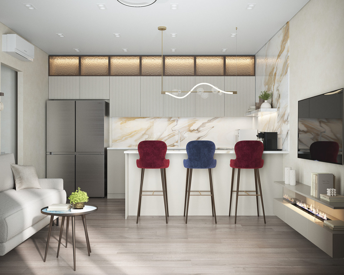 ЖК Морская набережная. Кухня-гостиная