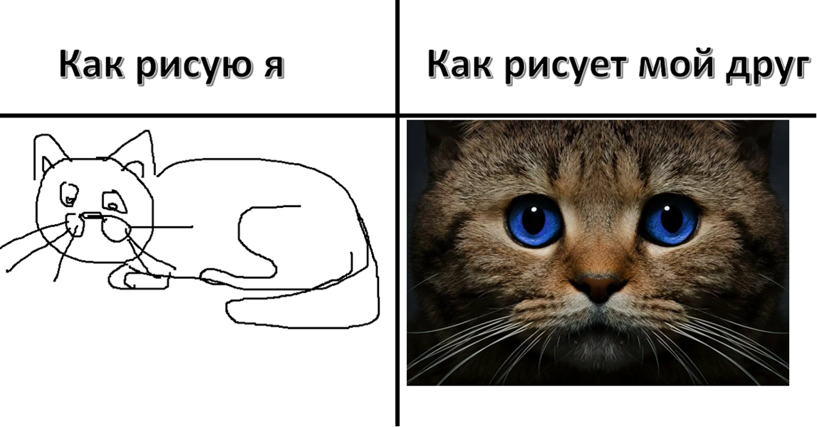Кота нарисовал я, старался....
