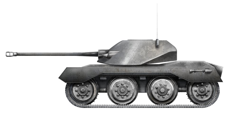 Внешний вид лёгкого танка А.46, согласно проектам. Фотография в свободном доступе.