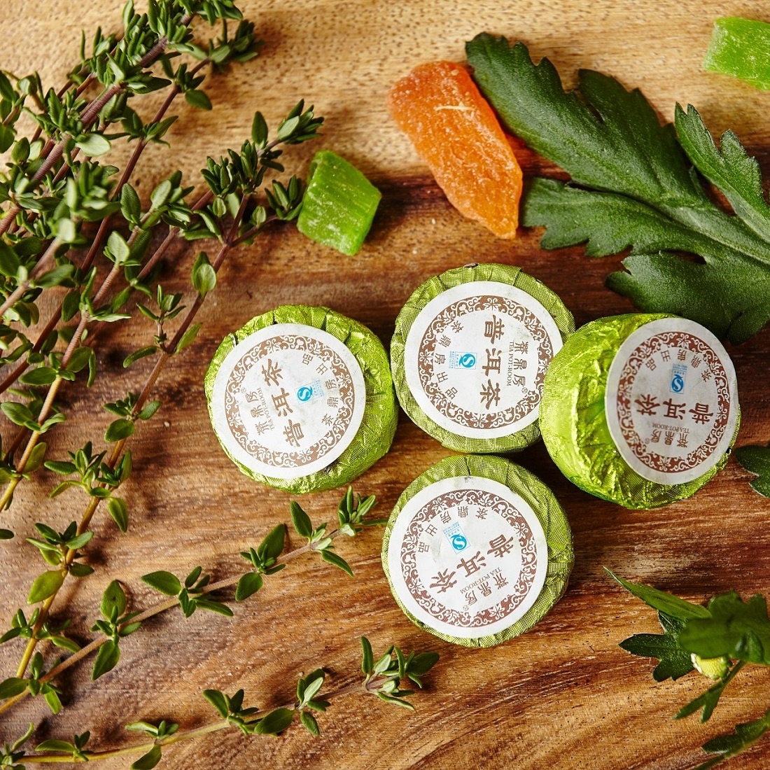 Зеленая Медалька. Мини-точа (Маленькая Чаша) Прессованный, выдержанный пуэр Шен из провинции Юньнань