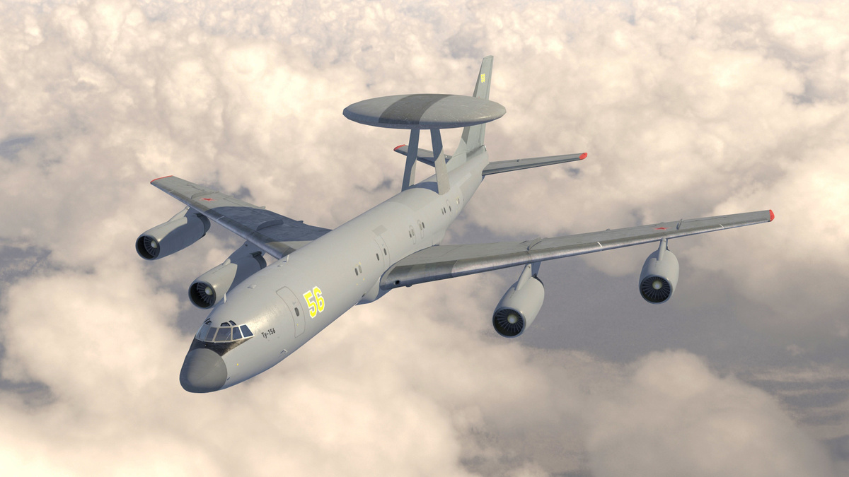 3D-модель самолёта ДРЛО Ту-156. 