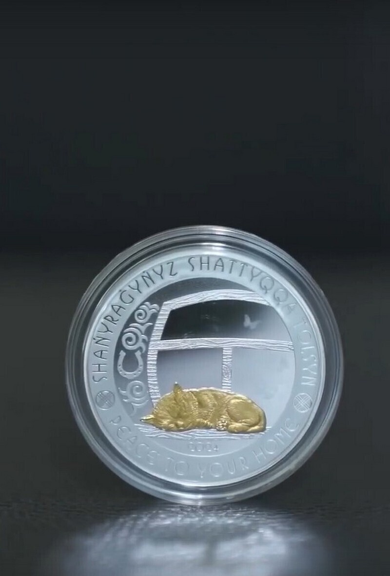    ​В Казахстане выпустили очаровательные монетки со спящим котиком