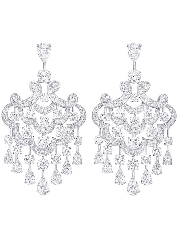 Серьги Graff Chandelier из белого золота с бриллиантами