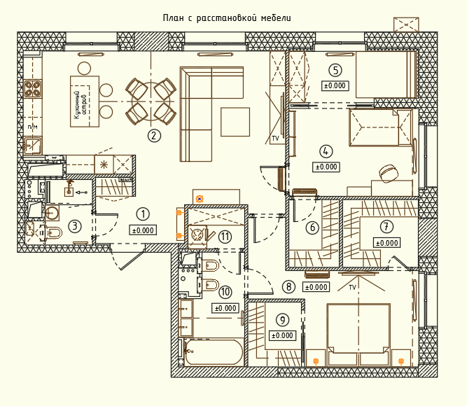План с расстановкой мебели