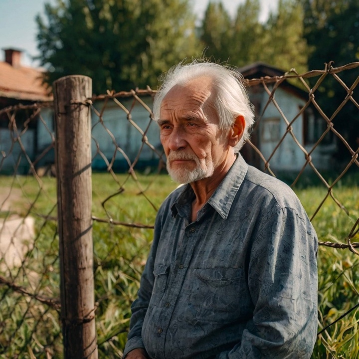 Задумчивый дед Василий. 