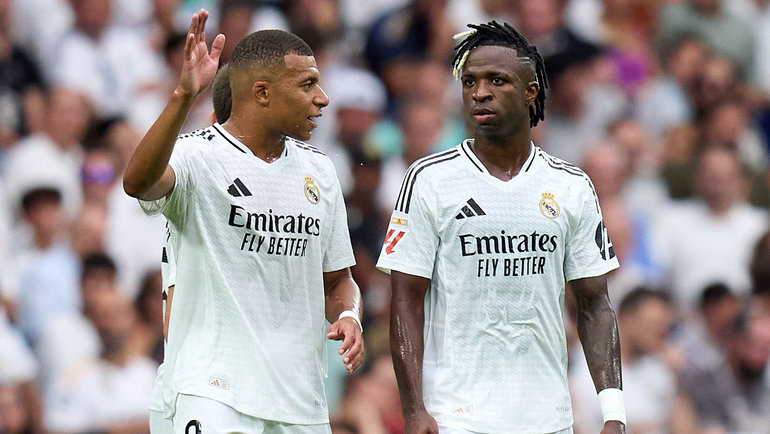    Игроки «Реала» Килиан Мбаппе (слева) и Винисиус Жуниор. Getty Images