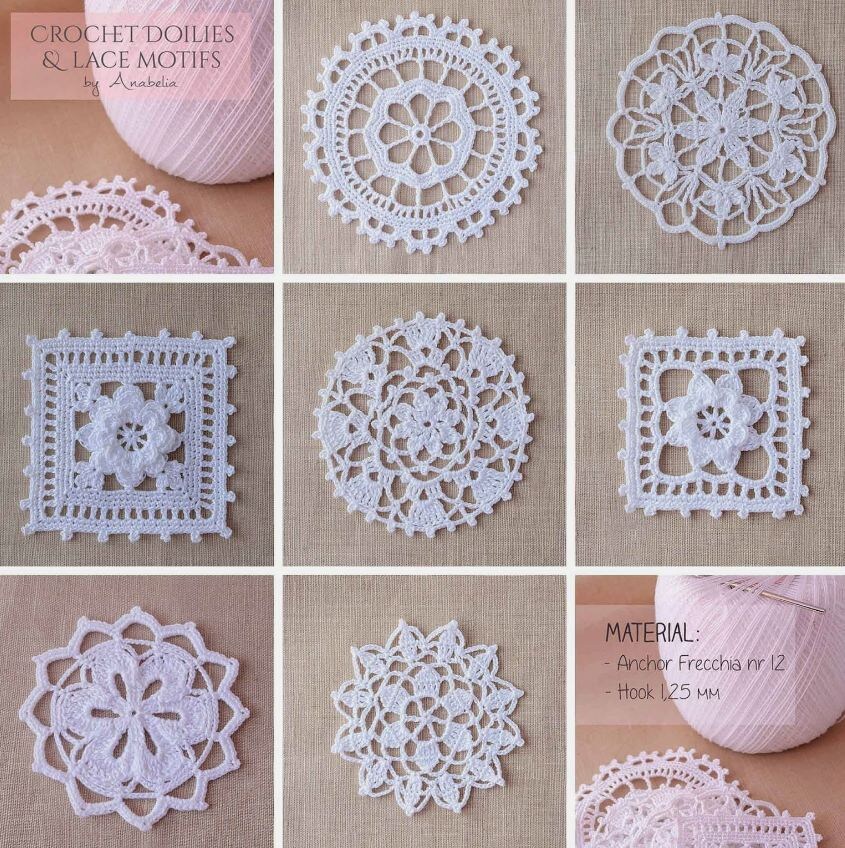    Маленькие мотивы крючком   
Источник: «Anabelia Craft Design»