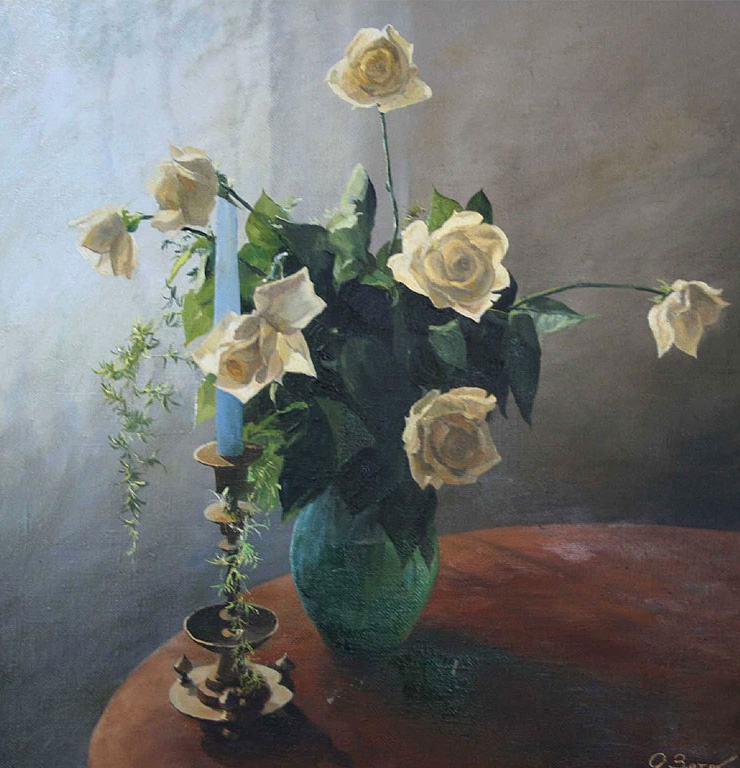 Алексей Зотов. Натюрморт со свечой. Холст, масло, 70х70