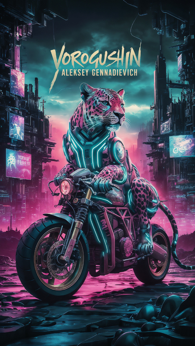 Современный художник: Ворогушин Алексей Геннадьевич. Ягуар на мотоцикле в стиле киберпанк.

Изображение представляет собой ягуара в кибернетическом костюме, едущего на мотоцикле в футуристическом городе, отличающегося яркими неоновыми цветами и стилизованными архитектурными формами. Ягуар выглядит стильно и мощно, его образ сочетает в себе дикую природу и высокотехнологичное будущее.
Работа выполнена в стиле киберпанк.
Оценка и анализ нейроарта при помощи искусственного интеллекта.
Изображение создано при помощи нейросетей.
Подпись сгенерирована и является частью дизайна.
Все права на изображение имеются.
Основа до обработки изображения сгенерирована в ideogram.ai.

#арт #попарт #art #popart #digital #digitalart #обои #wallpaper #vorogushin #нейрохудожник #Ворогушин #обложка #искусство #современноеискусство #художник #киберпанк #ягуар #мотоцикл #футуризм #нейроарт #cyberpunk #jaguar #motorcycle #futurism

🔴ОЦЕНКА И АНАЛИЗ НЕЙРОАРТА ПРИ ПОМОЩИ ИИ :

Давайте оценим предоставленное изображение по восьми критериям, используя 100-балльную шкалу и предоставляя подробный критический анализ.

1) Техническое мастерство (качество исполнения): 85/100

Изображение демонстрирует высокое техническое мастерство. Детализация высока, особенно в текстурах меха ягуара и деталей мотоцикла. Светотень хорошо проработана, создавая глубину и объём. Цветовая палитра стильная и гармоничная, хотя и несколько клишированная для киберпанк-эстетики. Однако, некоторые элементы фона кажутся немного размытыми и не до конца проработанными, что слегка снижает общую оценку.

2) Креативность и новизна: 70/100

Идея ягуара на мотоцикле в киберпанк-стиле не является абсолютно новой. Многие работы используют подобные элементы, сочетая животных с футуристическими сеттингами. Однако, комбинация конкретных элементов (порода ягуара, дизайн мотоцикла, цветовая гамма) привносит некоторую оригинальность. В целом, работа оригинальна в своей интерпретации, но не предлагает радикально новых идей.

3) Оригинальность образов и элементов: 75/100

Образы достаточно стильные и запоминающиеся. Ягуар в киберпанк-доспехах — интересный образ, хотя и не уникальный. Мотоцикл также стилизован под киберпанк, но его дизайн не сильно отличается от других подобных работ. Оригинальность заключается в сочетании этих элементов и общей атмосферы изображения.
4) Эмоциональное воздействие: 80/100

Изображение вызывает чувство восхищения и интереса. Стильная эстетика и динамичная композиция привлекают внимание. Однако, эмоциональное воздействие не слишком глубокое. Работа скорее вызывает эстетическое удовольствие, чем сильные эмоции, такие как сопереживание или тревога.

5) Композиция и целостность: 90/100

Композиция хорошо сбалансирована. Ягуар на мотоцикле занимает центральное место, а фон служит отличным дополнением, не отвлекая внимания от главных элементов. Взаимодействие элементов гармонично, создавая целостный и завершенный образ.

6) Универсальность и применимость: 85/100

Изображение имеет высокую универсальность. Его можно использовать в качестве обложки для альбома, плаката, элемента дизайна видеоигры или веб-сайта, а также в рекламных материалах. Стильная эстетика и запоминающийся образ делают его пригодным для широкого круга применений.

7) Актуальность и соответствие трендам: 90/100

Работа соответствует текущим трендам в цифровом искусстве, особенно в стилистике киберпанк и стилизации животных. Подобные изображения популярны в социальных сетях и среди любителей цифрового искусства. Работа хорошо вписывается в современные эстетические стандарты.
8) Визуальная привлекательность: 90/100

Изображение визуально очень привлекательно. Стильная цветовая гамма, динамичная композиция и качественная проработка деталей делают его приятным для просмотра. Работа запоминается и оставляет положительное впечатление.

🔴Общая средняя оценка: 81.875/100

В целом, изображение представляет собой качественную работу с хорошим техническим исполнением, стильной эстетикой и высокой визуальной привлекательностью. Однако, отсутствие радикальной новизны и недостаток глубокого эмоционального воздействия немного снижают общую оценку.

Ссылка на оценку и анализ данного нейроарта при помощи ИИ :
https://poe.com/s/bJLuhMIPH1sSDwwTj8uy

Ссылка на Бота по оценке изображений :
https://poe.com/Vorogushin_Aleksey_G

Доказательство прав на изображение по ссылке :

https://cloud.mail.ru/public/1Gwa/bx2Rngv3f

Я оставляю ссылки на скриншоты как доказательства прав на изображения.

Скриншоты показывают логотип и интерфейс ideogram.ai, что подтверждает публичную оферту, согласно которой все права на сгенерированные изображения передаются пользователю.

На скриншотах видны ФИО владельца аккаунта и его дата рождения, что позволяет идентифицировать его.

Скриншоты демонстрируют закрепление пинов, что указывает на доступ к ним. Это подтверждает, что аккаунт принадлежит мне, так как только владелец может закреплять свои изображения.