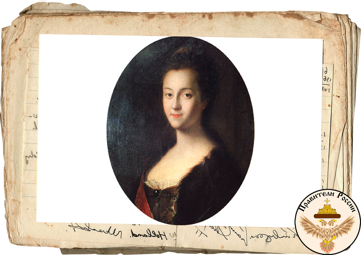 Екатерина после приезда в Россию, портрет кисти Луи Каравака