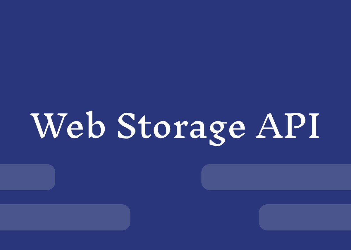 web storage API preview