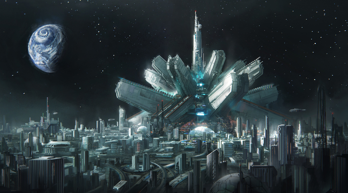 Луна обитаема, правда, не в нашем измерении. (Фото: cdna.artstation.com).