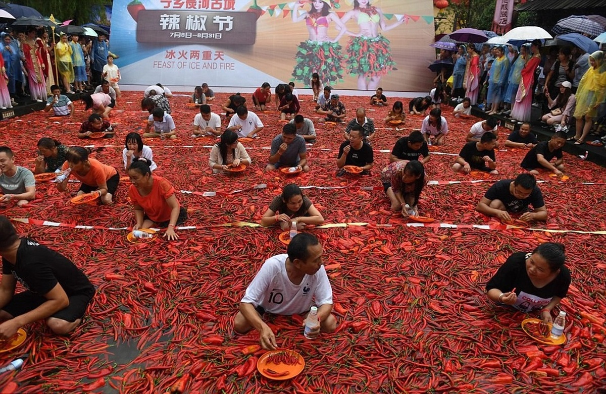 China chili fest. : STR/AFP via Getty Images  