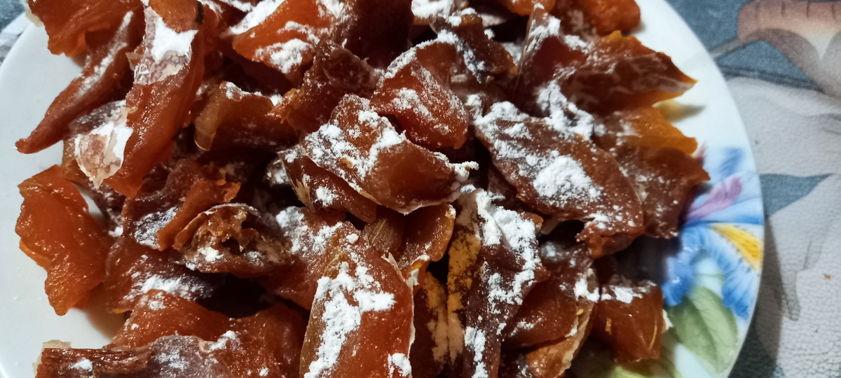 Готовые цукаты из тыквы.