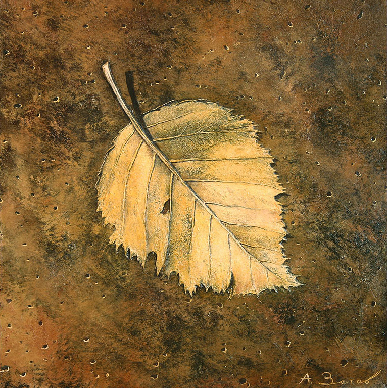 Алексей Зотов. Лист. Холст, масло, 50х50