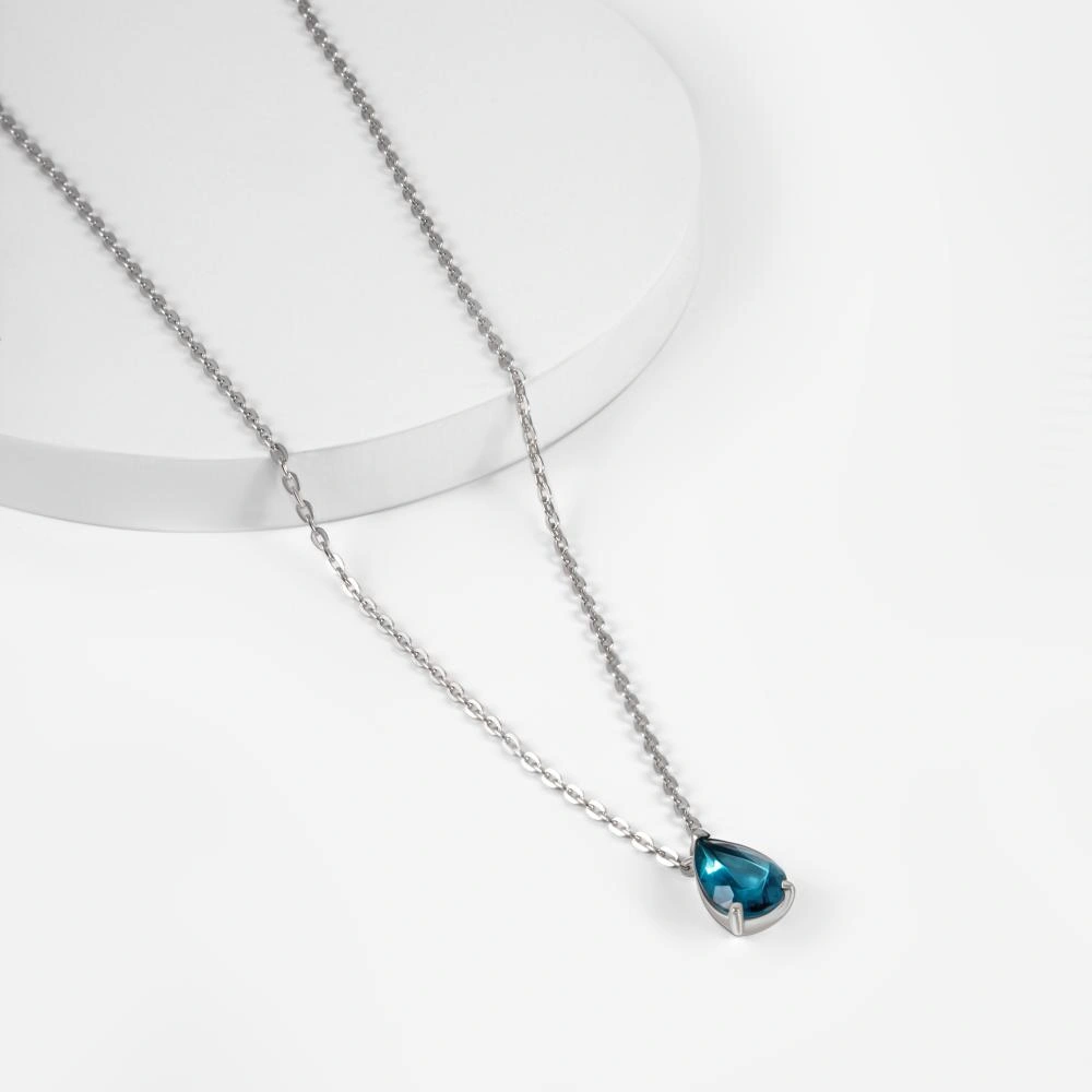 Серебряное колье с ситаллом топазом ЭВОРА
Код: 000-393022