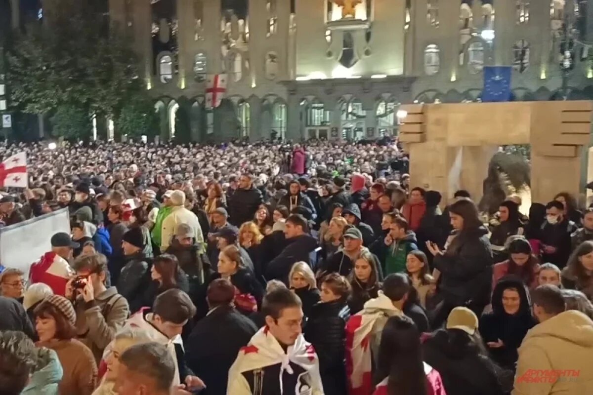    Митинг опозиции у здания парламента Грузии, Тбилиси