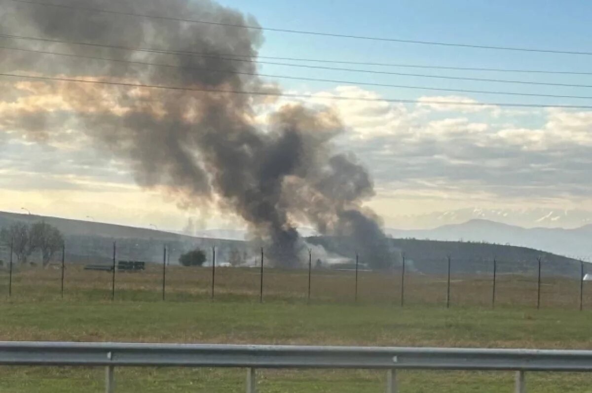    Появилось фото горящего университета спецназа в Чечне после атаки БПЛА