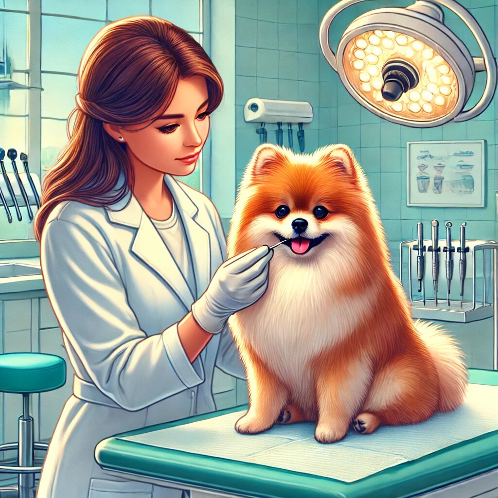 Шпиц на приёме у стоматолога