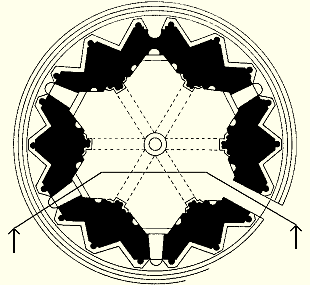12-ти конечная звезда в основе структуры первого этажа церкви.