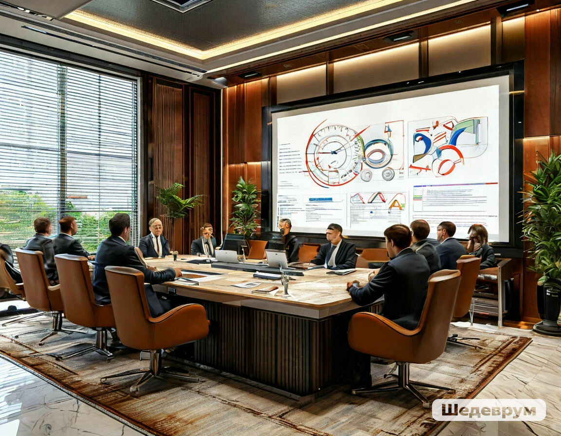 Рис. Студия Стратегий Бизнесов. Стратегия, миссия, видение, ценности. Коллаж.