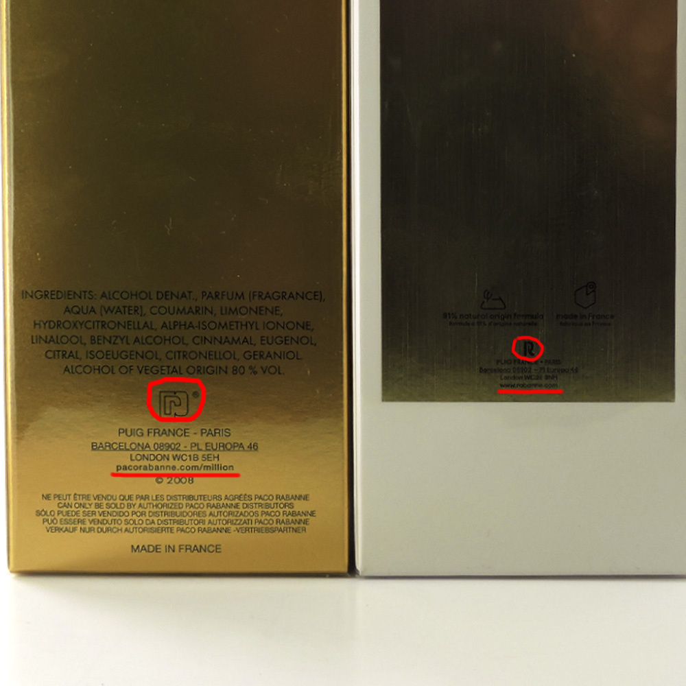 Rabanne - новое название бренда Paco Pabanne. Изменения в дизайне коробки. Вид сзади.