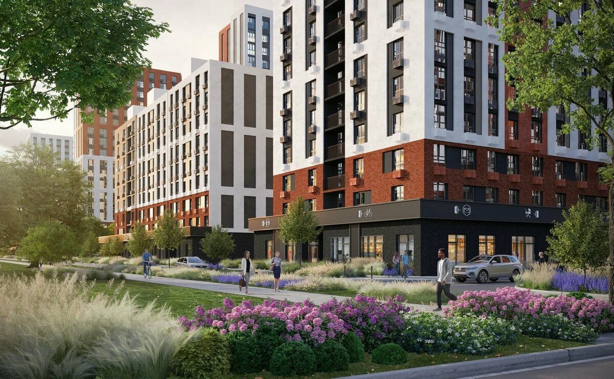 Внутренняя территория жилого комплекса «ПЕРВОЕ МЕСТО»