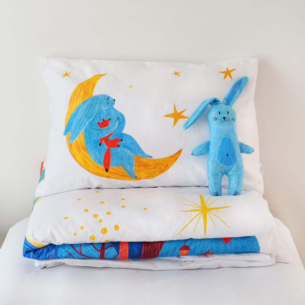 1,5-спальный комплект постельного белья DreamUs с мягкой игрушкой