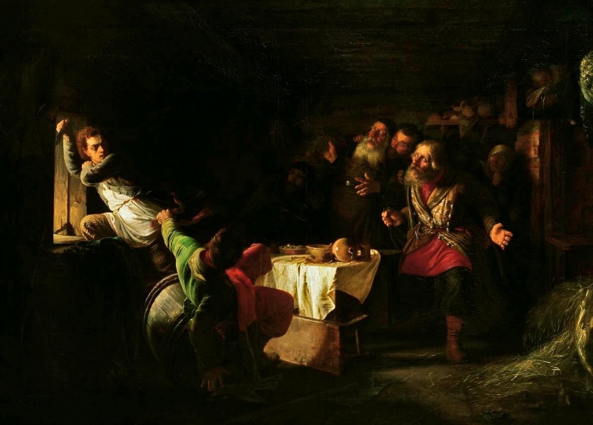    Мясоедов Г. Г. "Бегство Григория Отрепьева из корчмы на литовской границе"