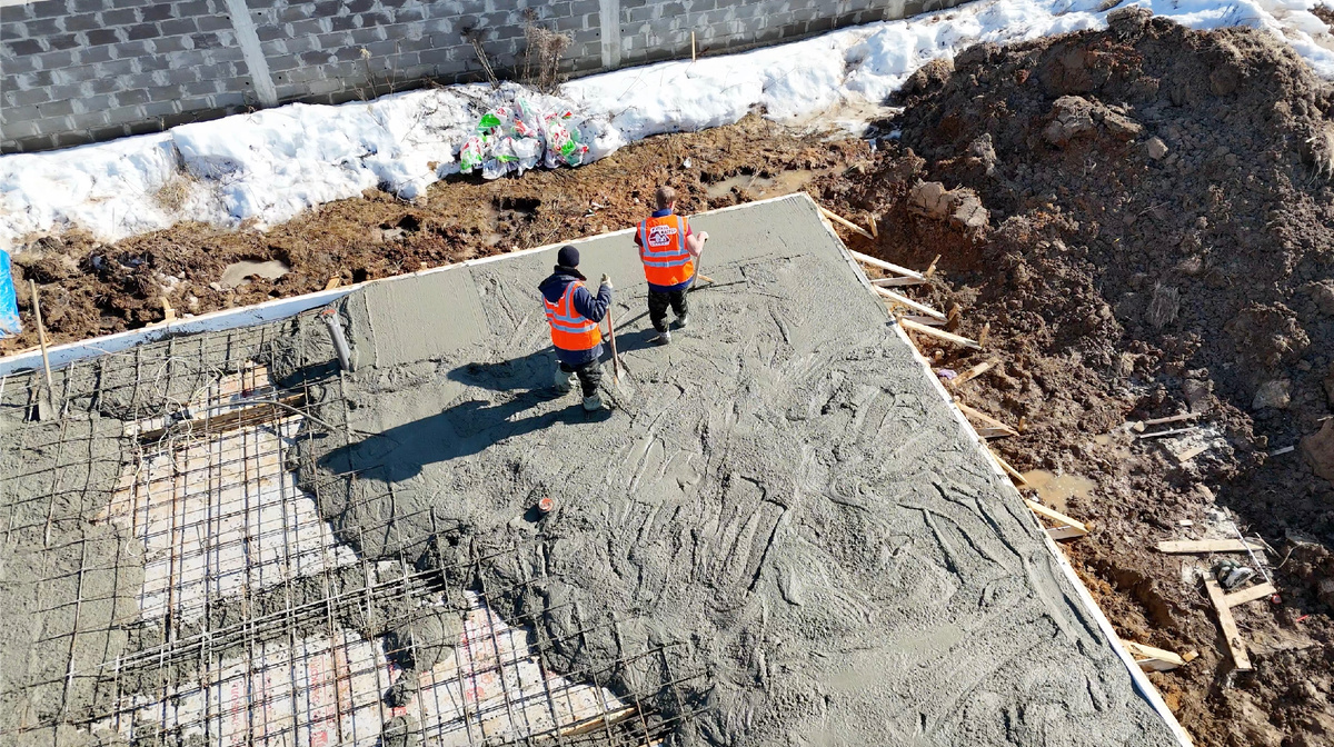 Разравнивание фундамента 