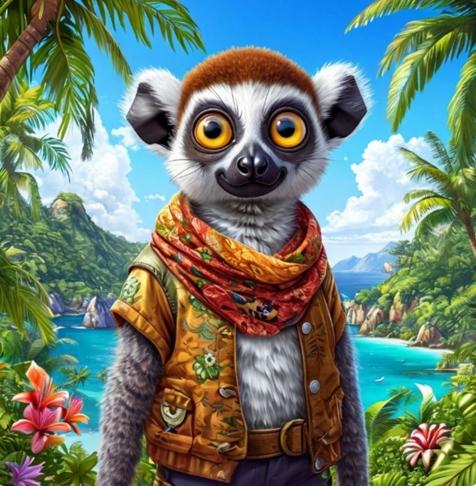 Друг буквы Л лемур Лимончик