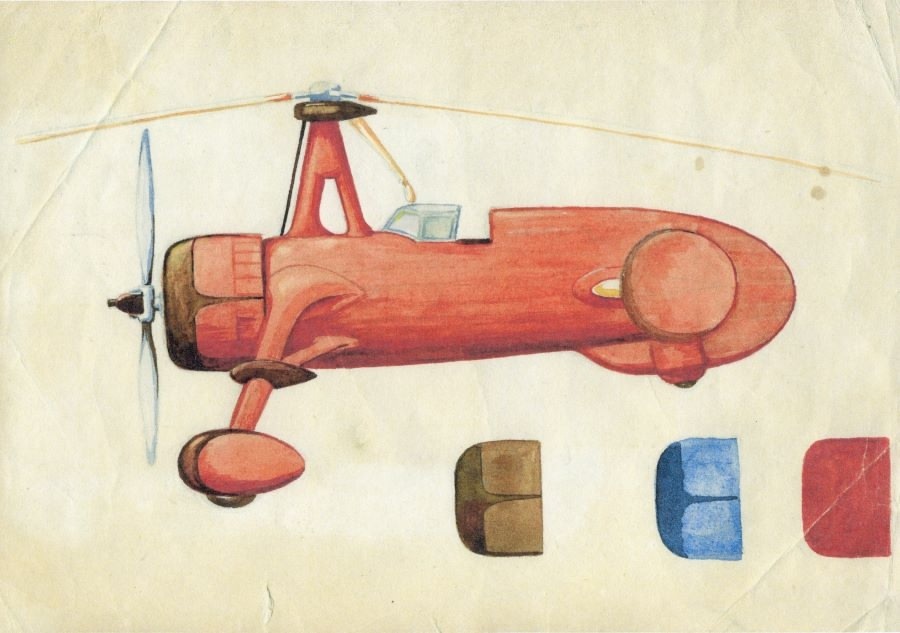 Автожир А-12. Рисунок М.Л. Миля.1936 г.