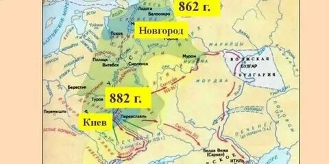 Разделение Руси между сыновьями Святослава Храброго.