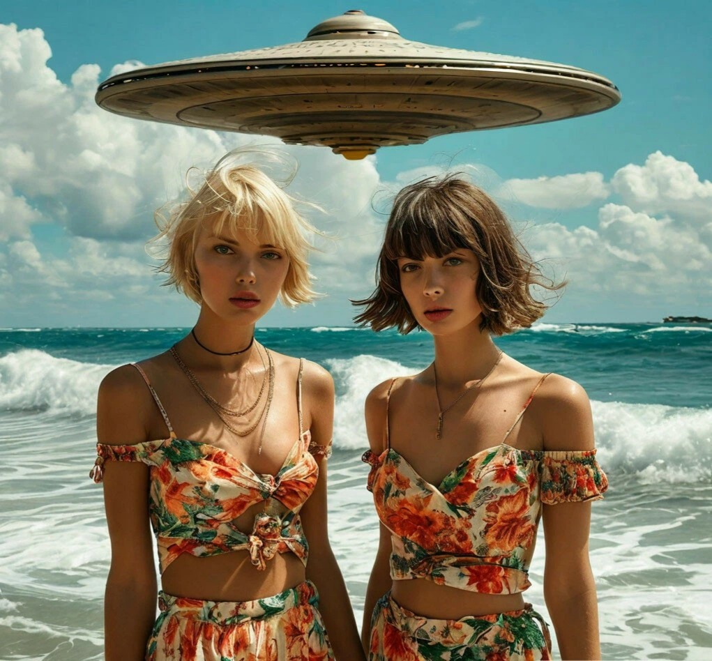 Таня и Катя:"Мы сейчас идём на тарелку! Навстречу опасности!"