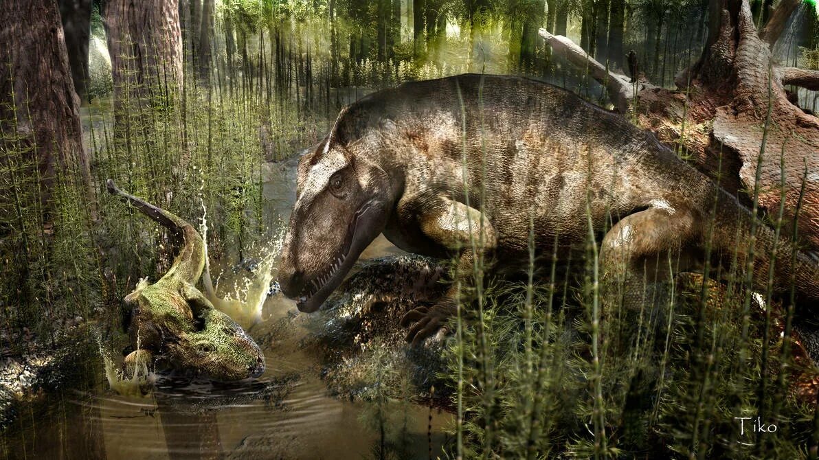 Сфенакодон охотиться на амфибию.