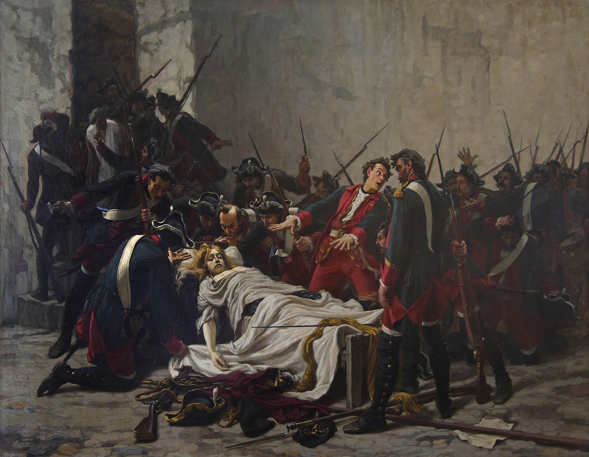 Поручик Василий Мирович у трупа Иоанна Антоновича 5 июля 1764 года в Шлиссельбургской крепости. Художник Иван Иванович Творожников