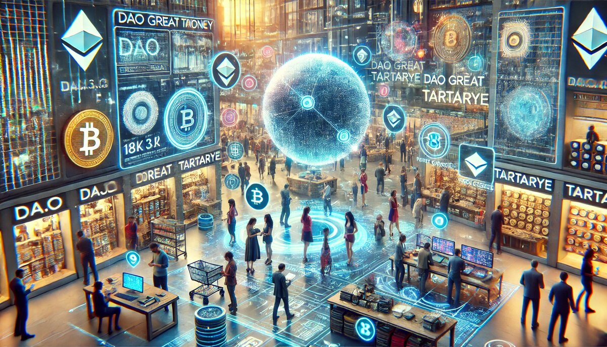 financial world Cyberbank Galactic Concordance and DAO Great Tartarye with highly developed technologies and decentralized network