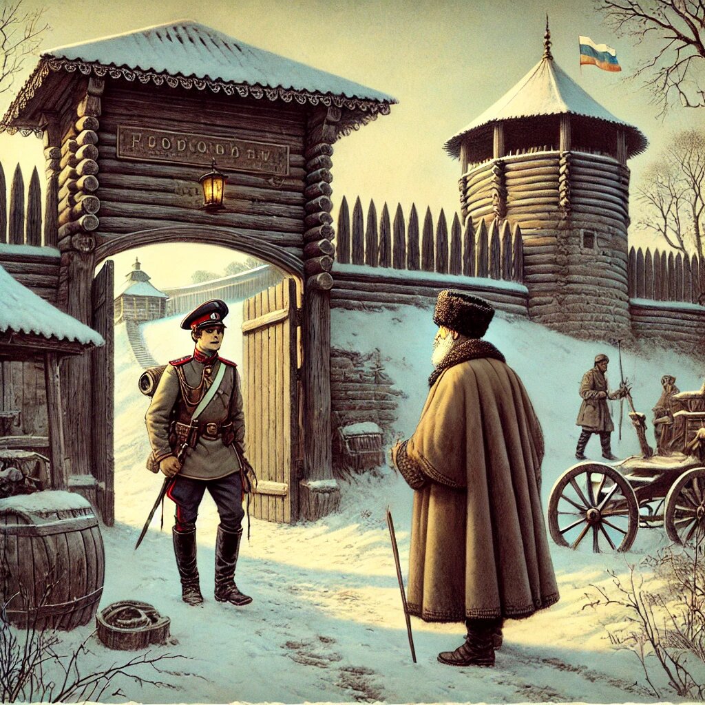 Гринев прибывает в Белогорскую крепость