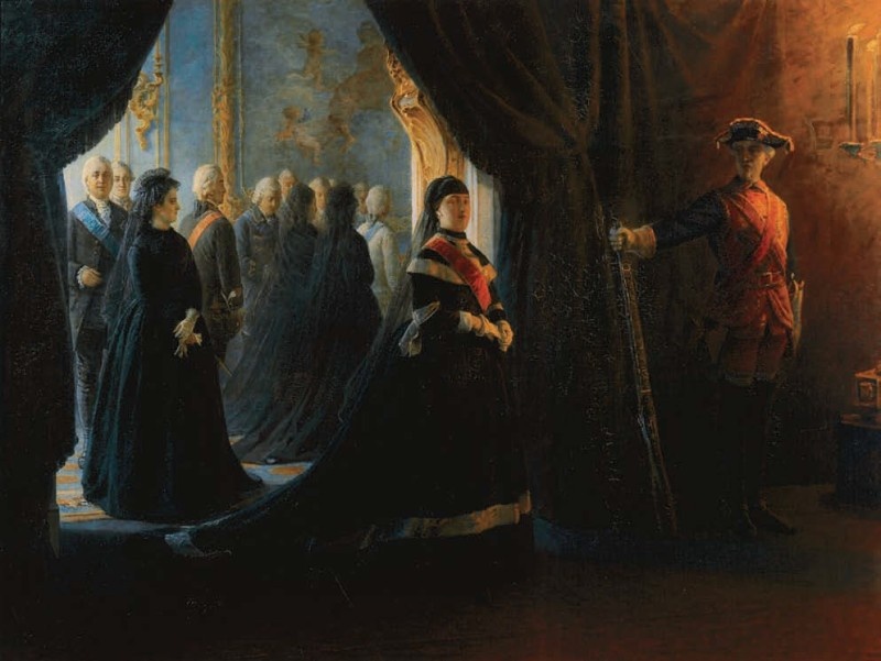 Николай Ге. Екатерина у гроба Елизаветы.