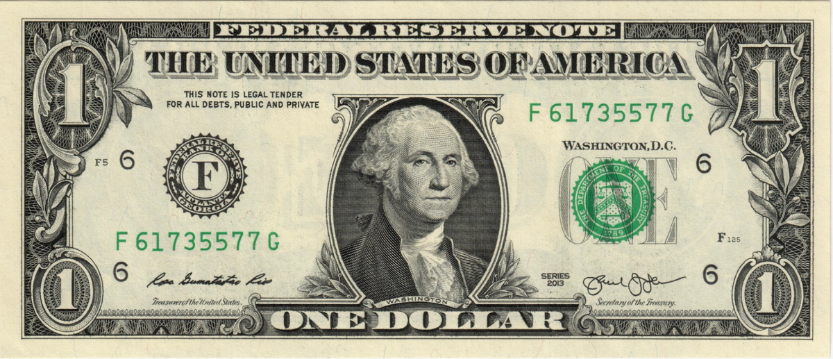 Банкнота 1 доллар США