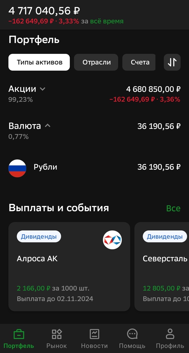 Состояние общего счета автора на 29.10.2024.