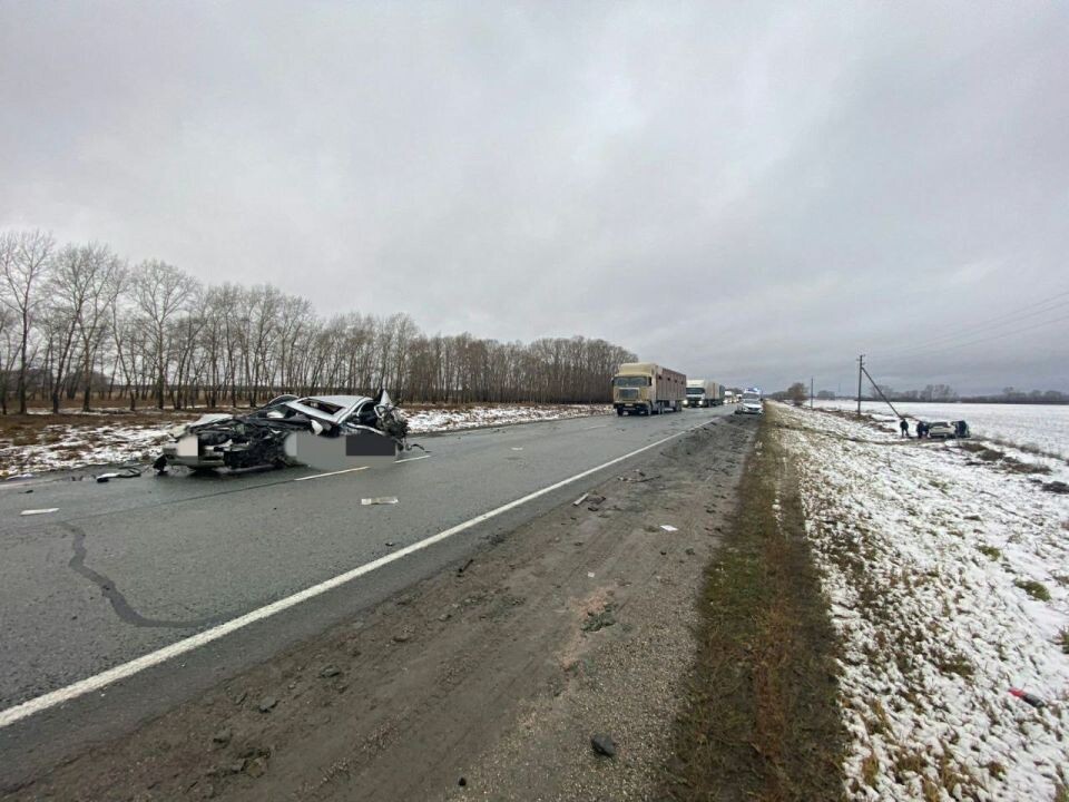    ДТП на Чуйском тракте. Источник: Пресс-служба Госавтоинспекции Новосибирской области