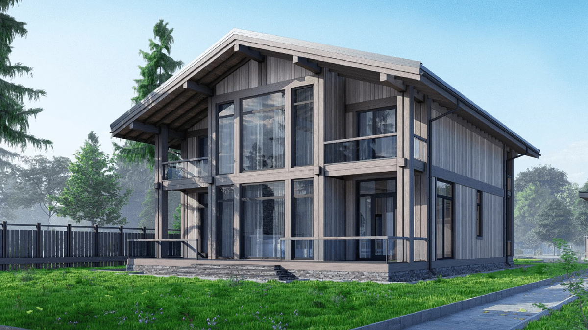 Загородный дом по проекту "Аура" компании NATURI