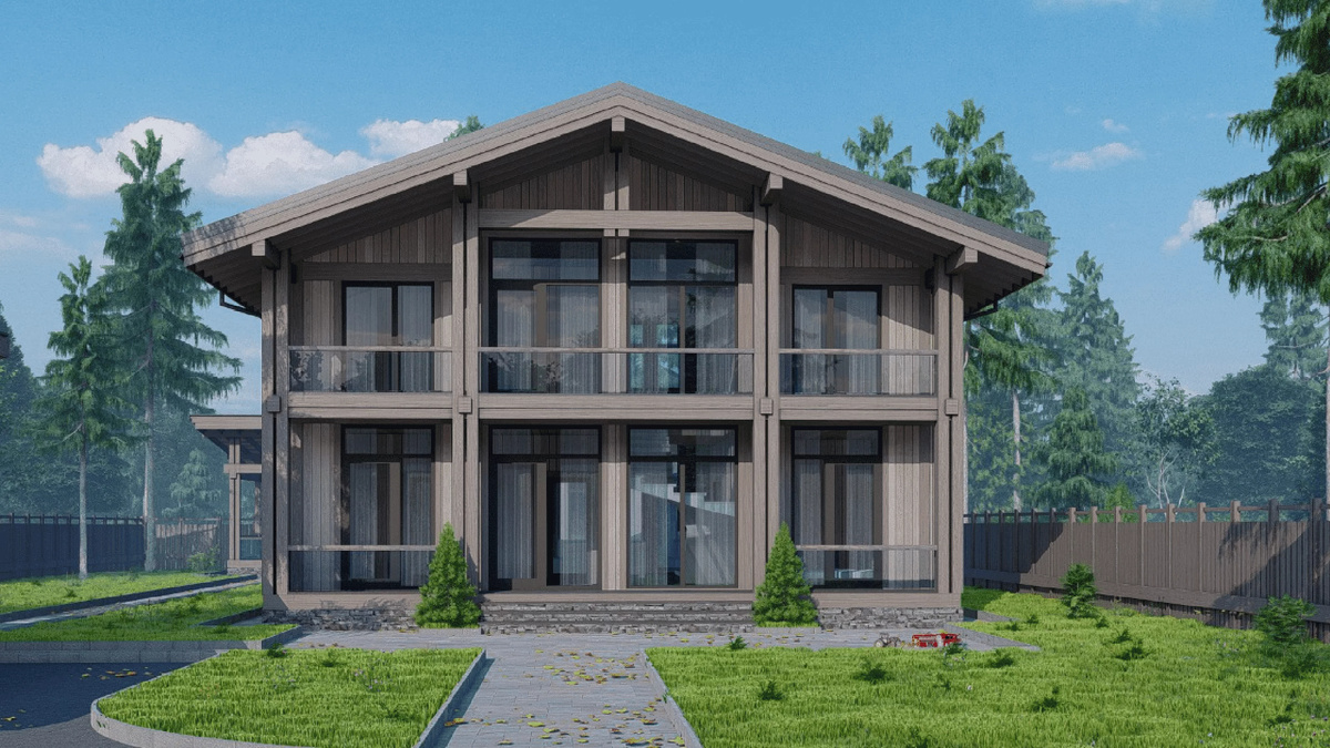 Загородный дом из вертикального бруса по проекту "Аура"