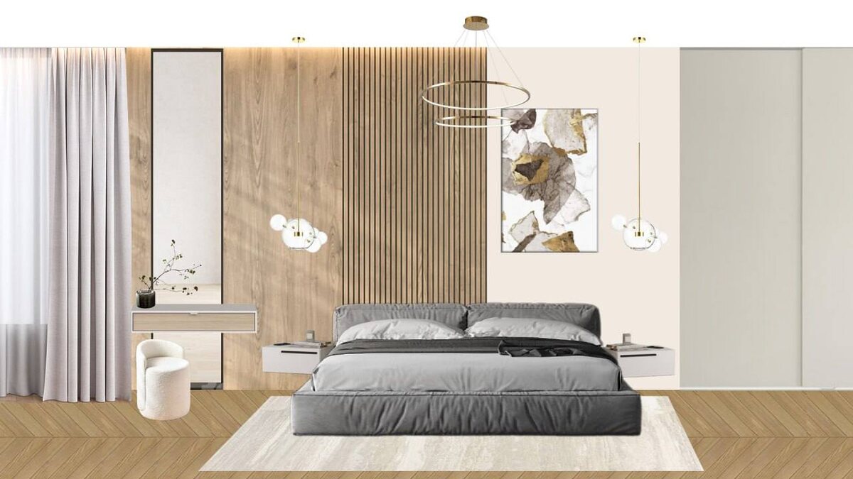 2D-коллаж спальни